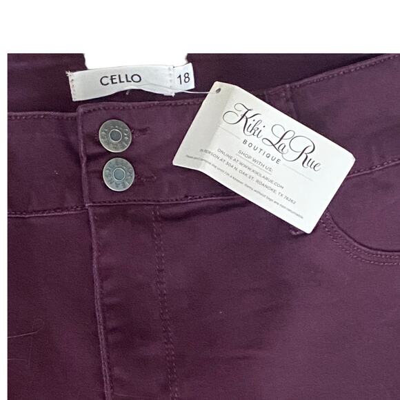 Cello  Madison Distressed High Rise Stretch Skinny Jeans Plum NEW Size 18 - Picture 5 of 8